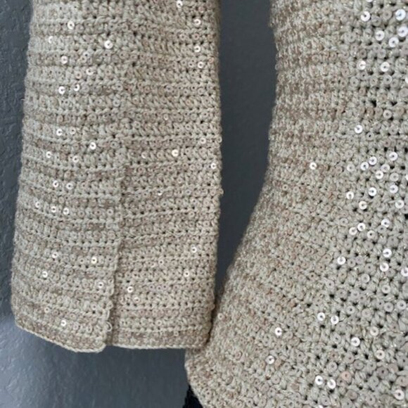 NWT Elie Tahari Reva Gold Sequin Sparkly Jacket Blazer XS - Picture 10 of 15